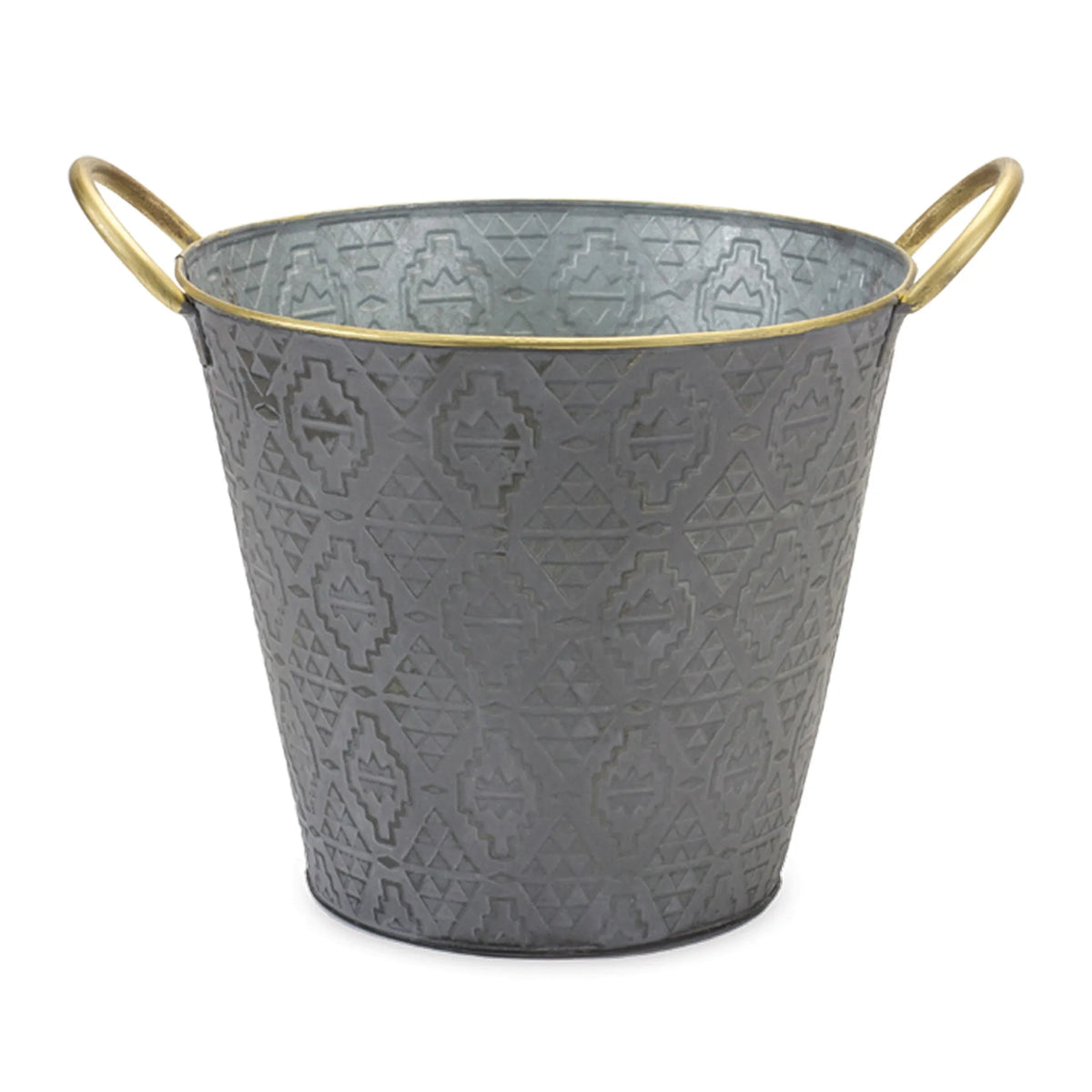 Metal Aztec Pail Planter