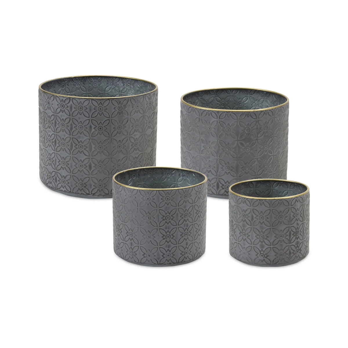 Ornate Geometric Metal Planter