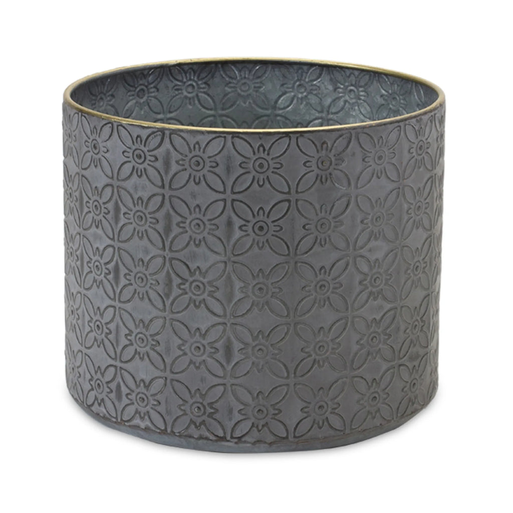 Ornate Geometric Metal Planter