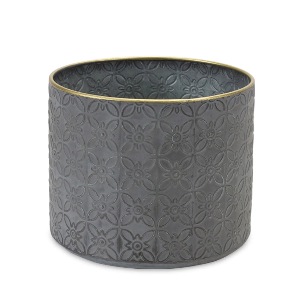 Ornate Geometric Metal Planter