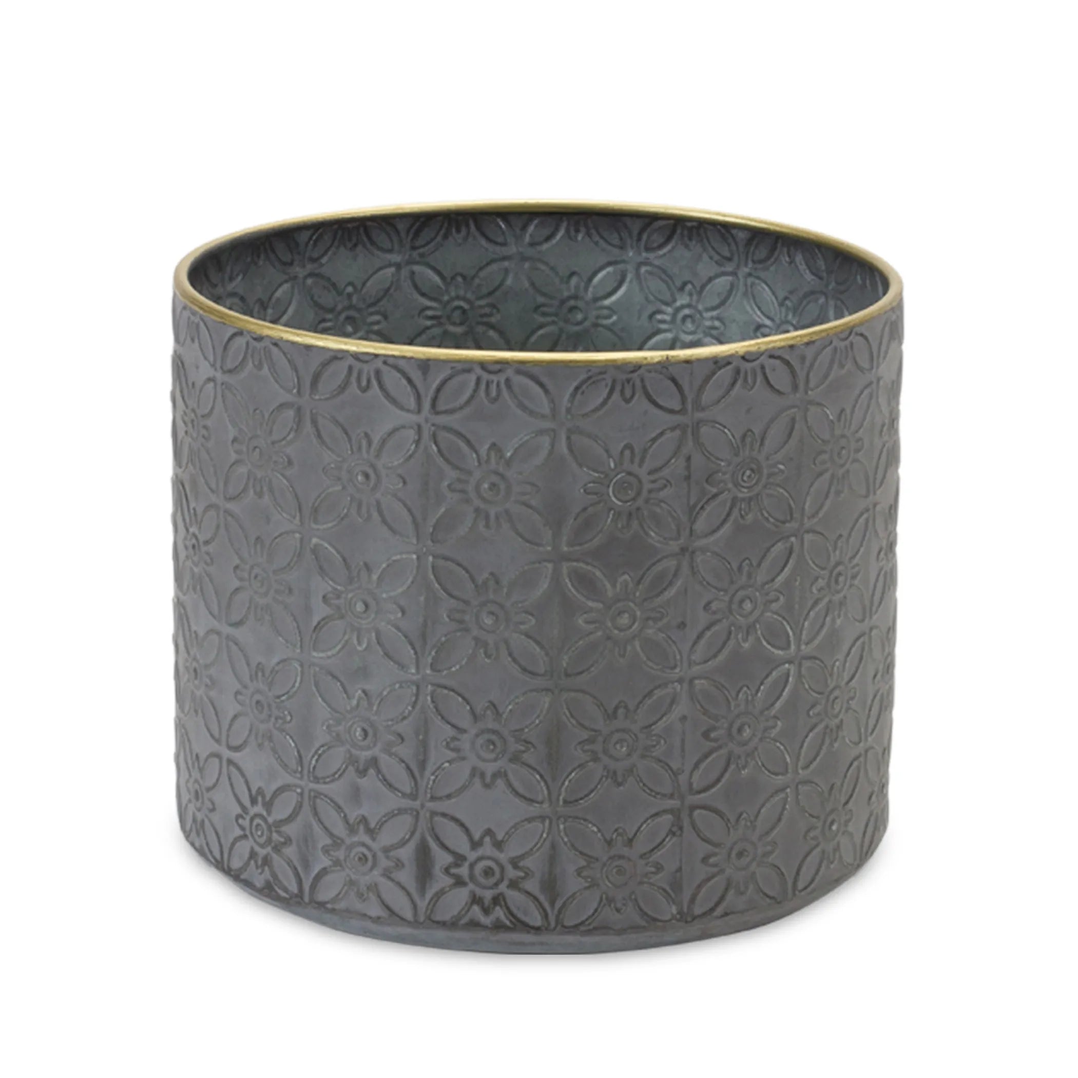 Ornate Geometric Metal Planter