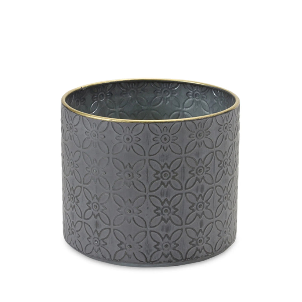 Ornate Geometric Metal Planter
