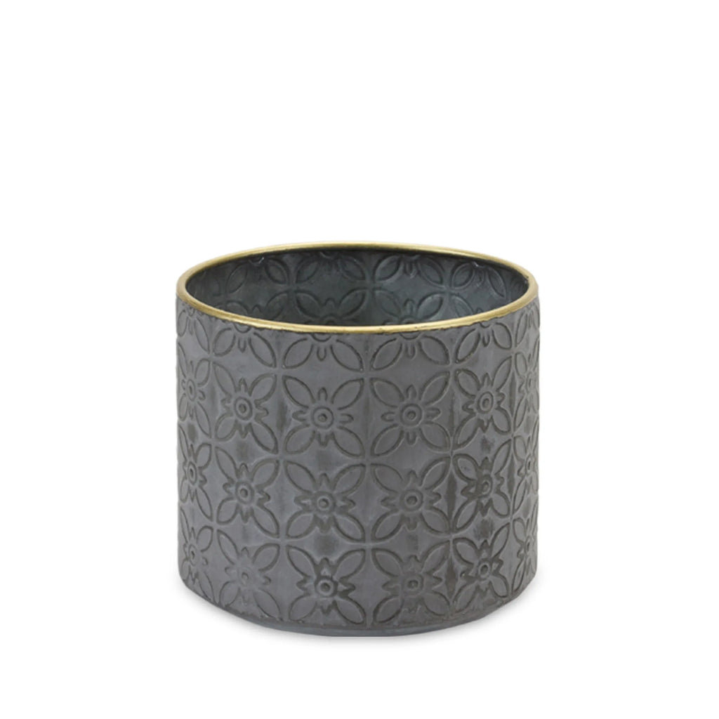 Ornate Geometric Metal Planter