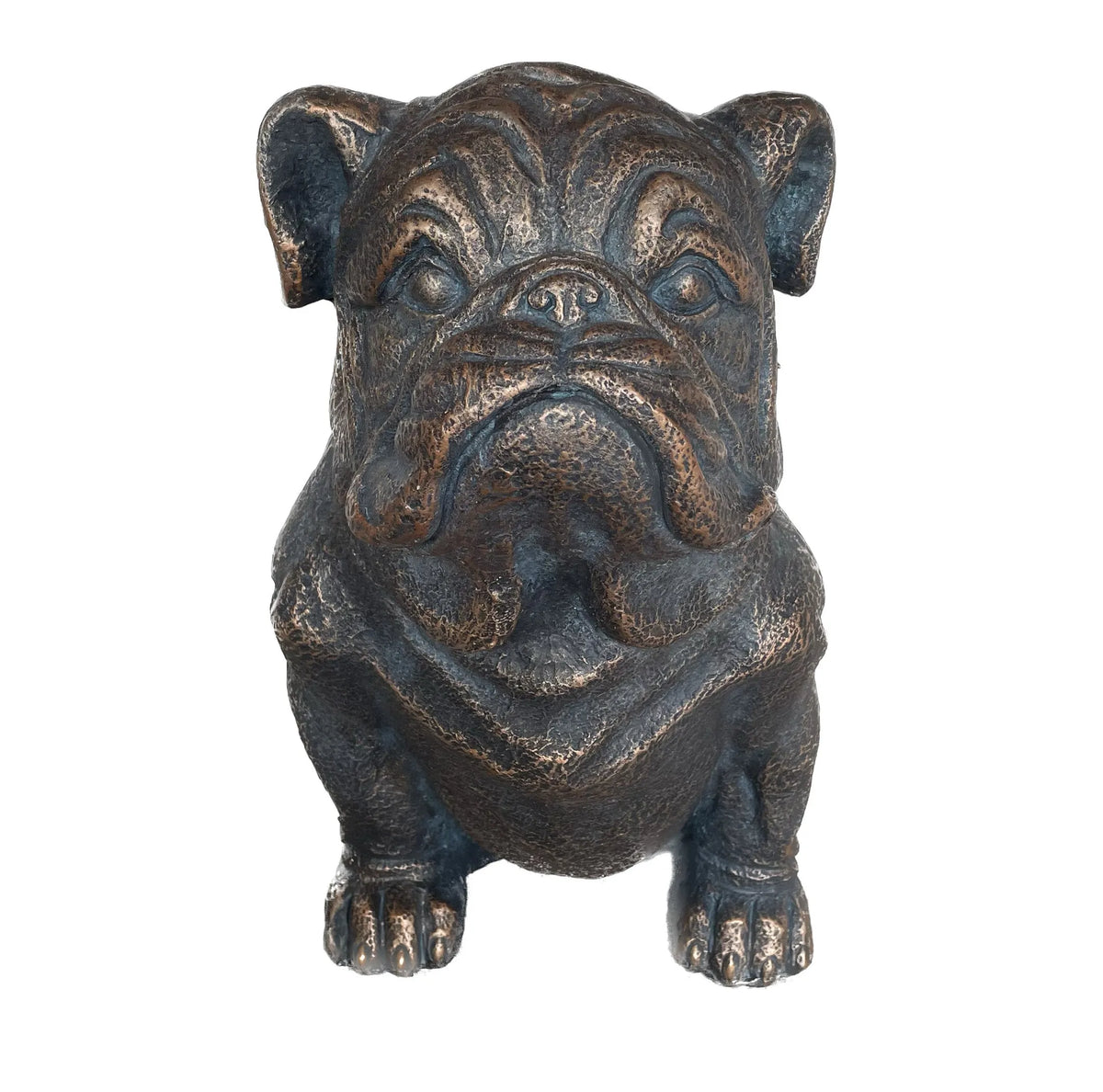 Antiqued Bronze Bulldog Outdoor Statue