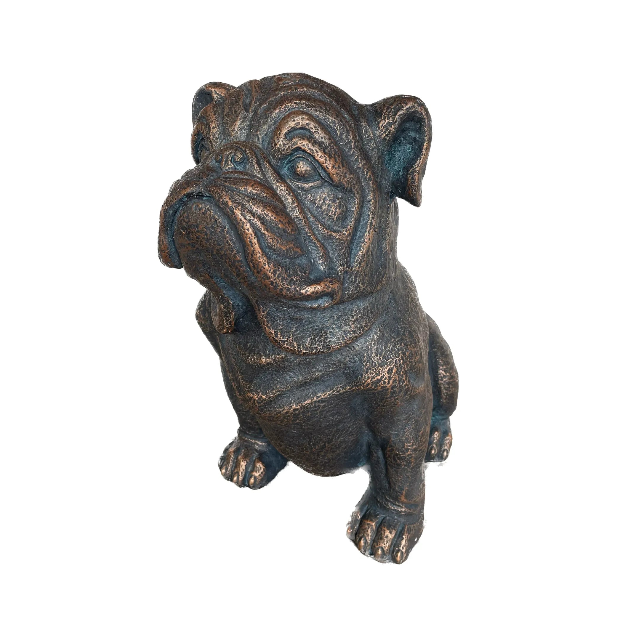 Antiqued Bronze Bulldog Outdoor Statue