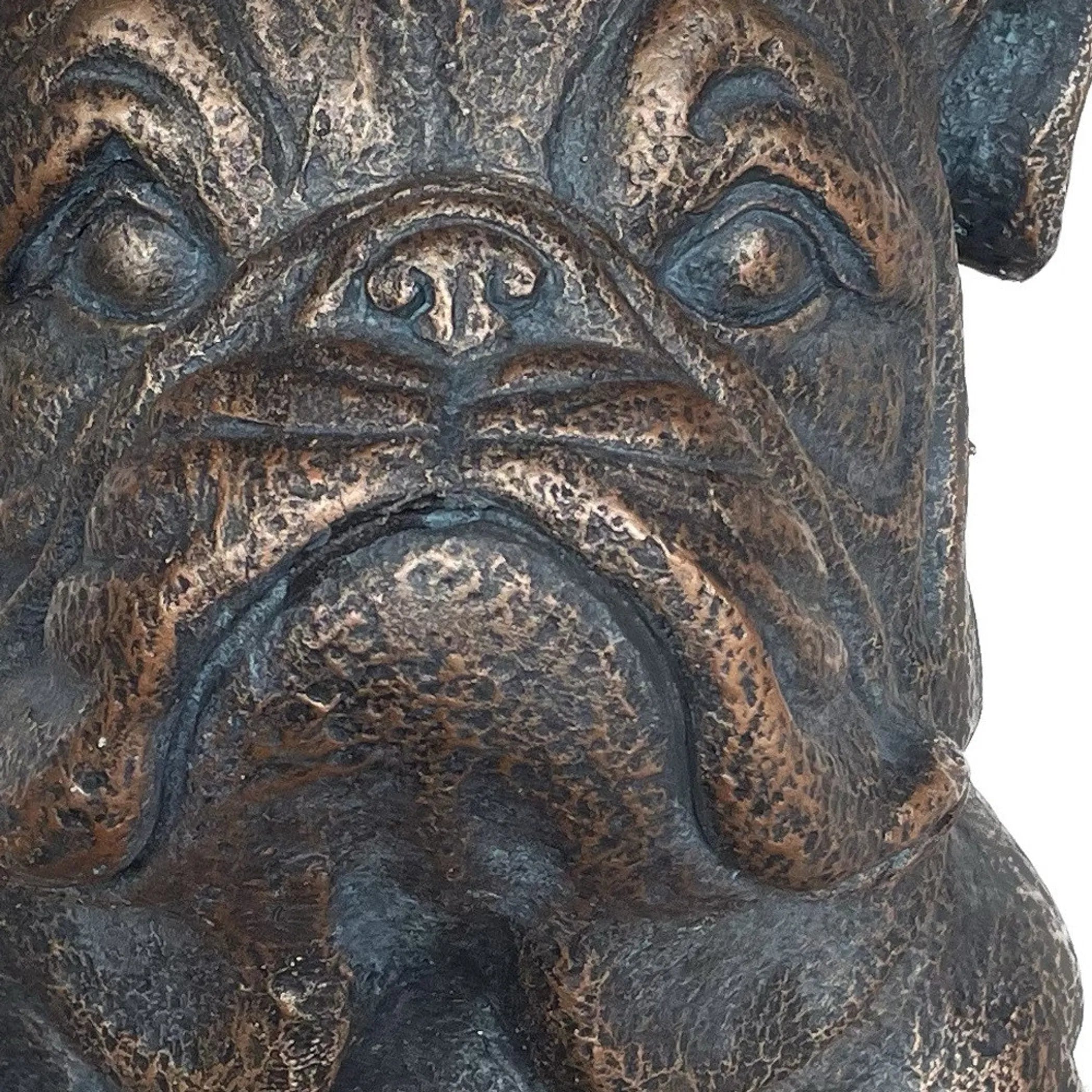 Antiqued Bronze Bulldog Outdoor Statue