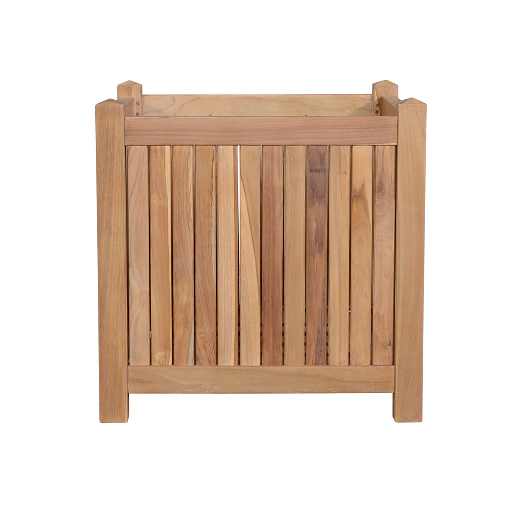 18" Natural Solid Wood Indoor Outdoor Square Planter Box