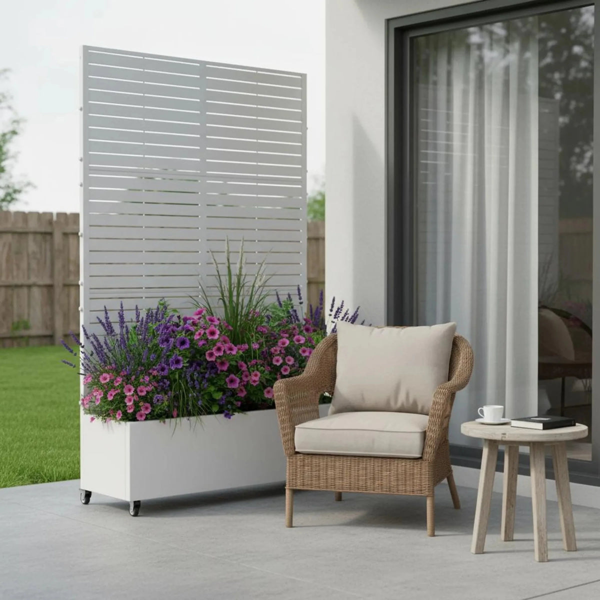 72" X 47" White Metal Rectangular Planter Box - Garden Gets