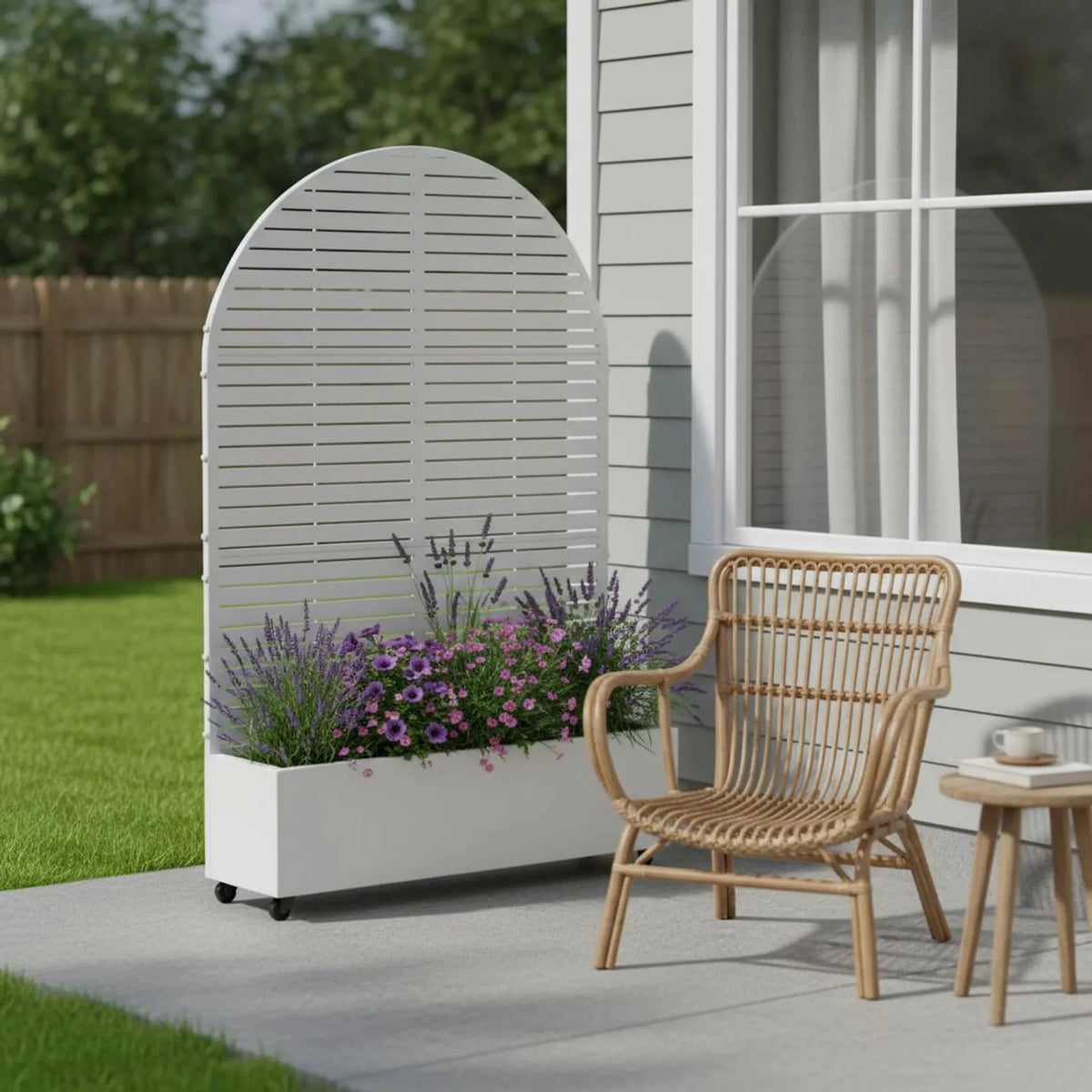72" X 47" White Metal Rectangular Planter Box - Garden Gets