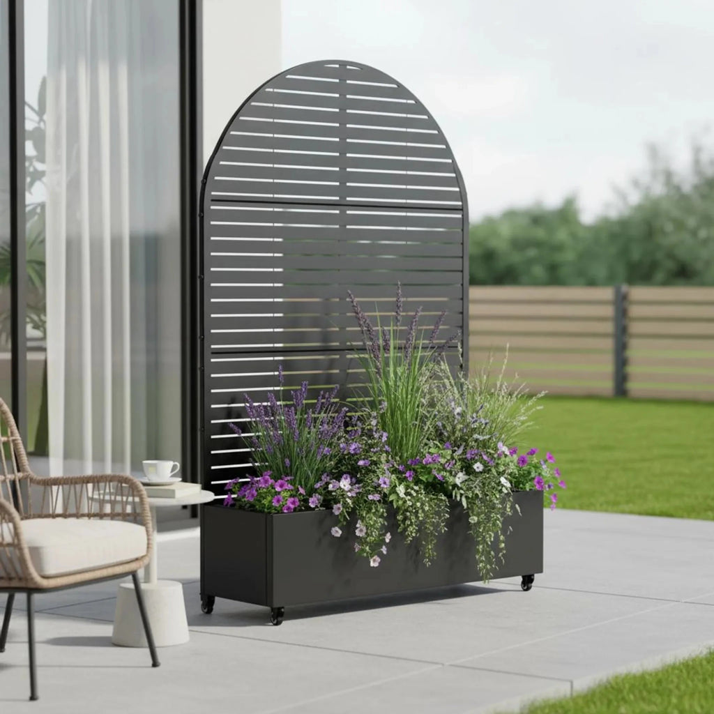 72" X 47" Black Metal Rectangular Planter Box - Garden Gets