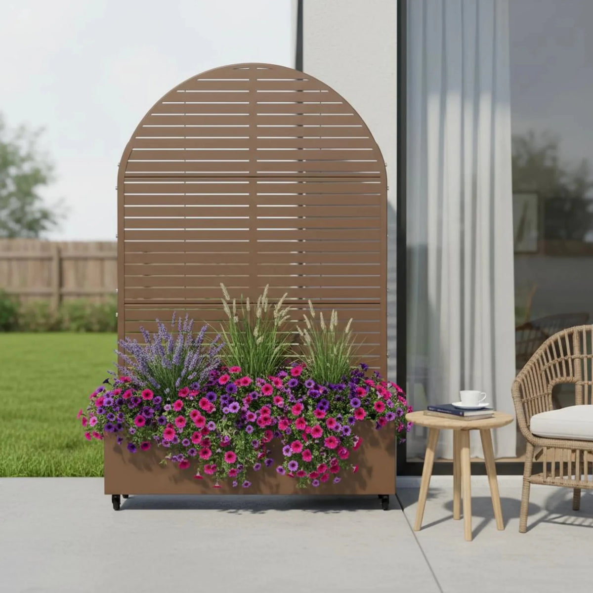 72" X 47" Brown Metal Rectangular Planter Box - Garden Gets