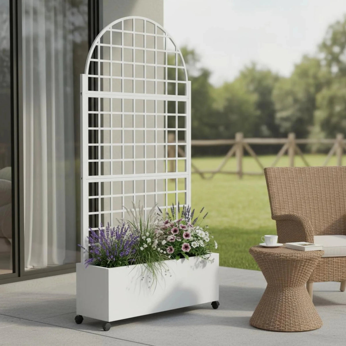 72" X 35" White Metal Rectangular Planter Box - Garden Gets