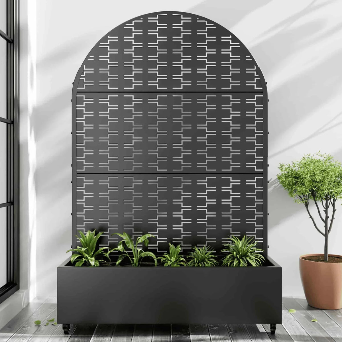 72" X 47" Black Metal Rectangular Planter Box - Garden Gets