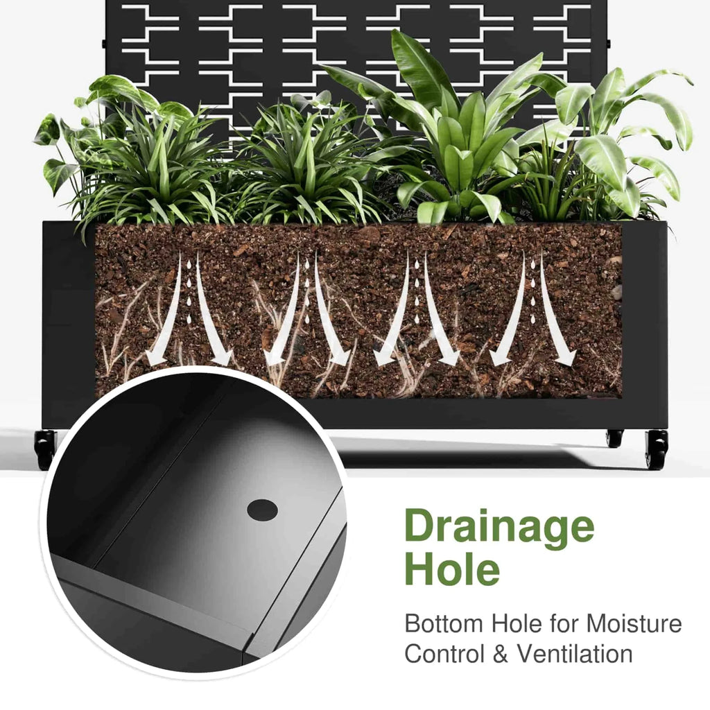 72" X 47" Black Metal Rectangular Planter Box - Garden Gets