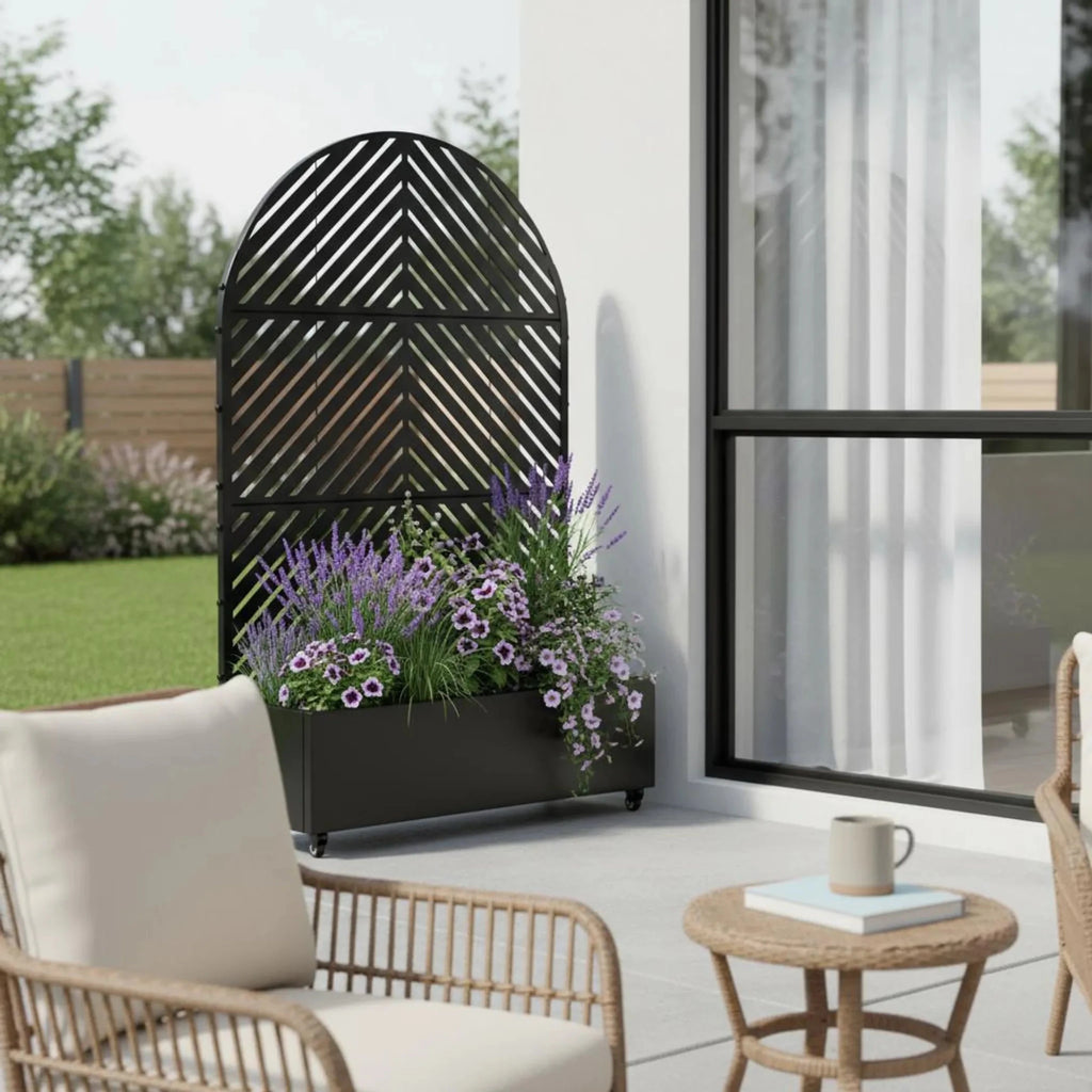 72" X 47" Black Metal Rectangular Planter Box - Garden Gets