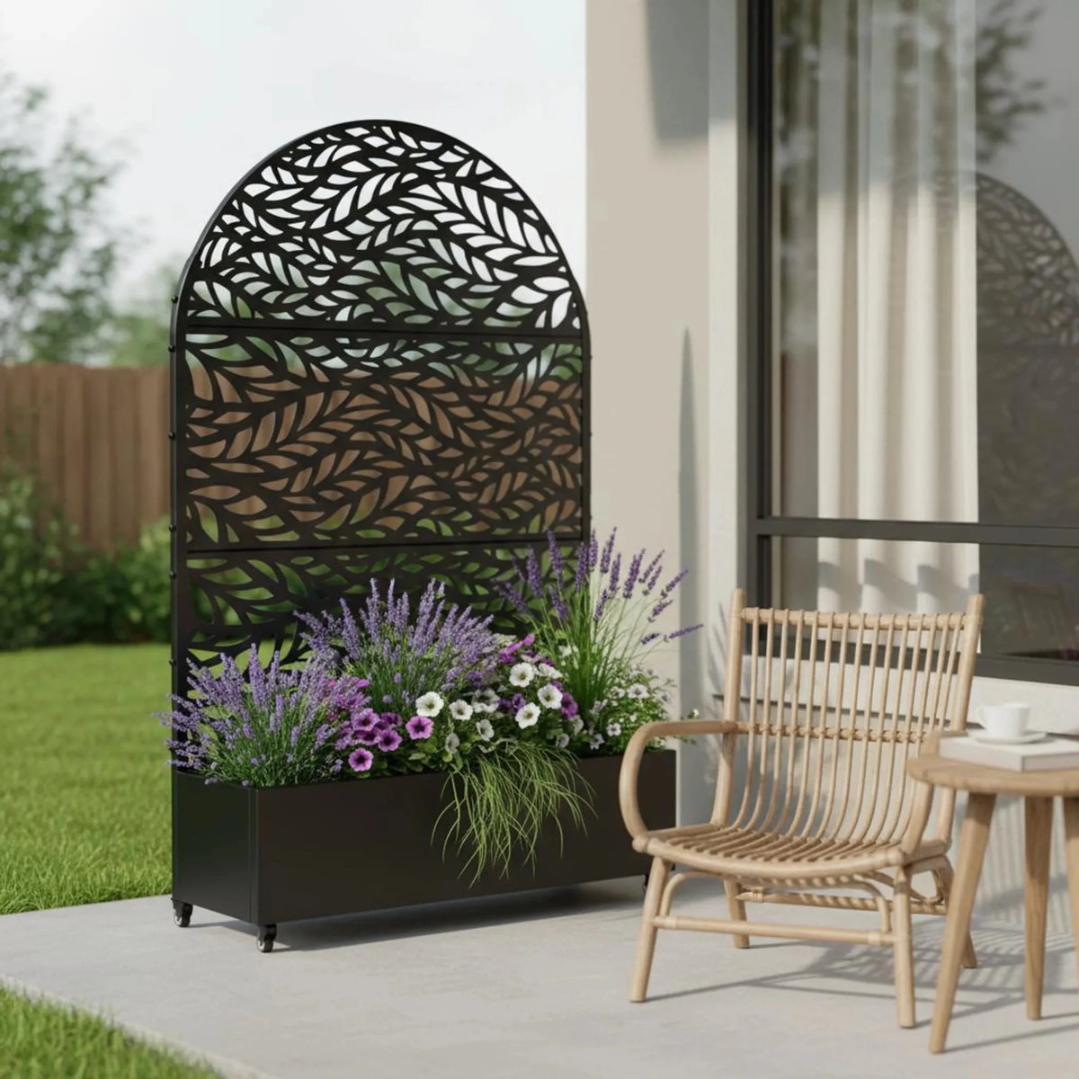 72" X 47" Black Metal Rectangular Planter Box - Garden Gets