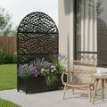 72" X 47" Black Metal Rectangular Planter Box - Garden Gets