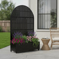47" Black Metal Indoor Outdoor Rectangular Planter Box - Garden Gets