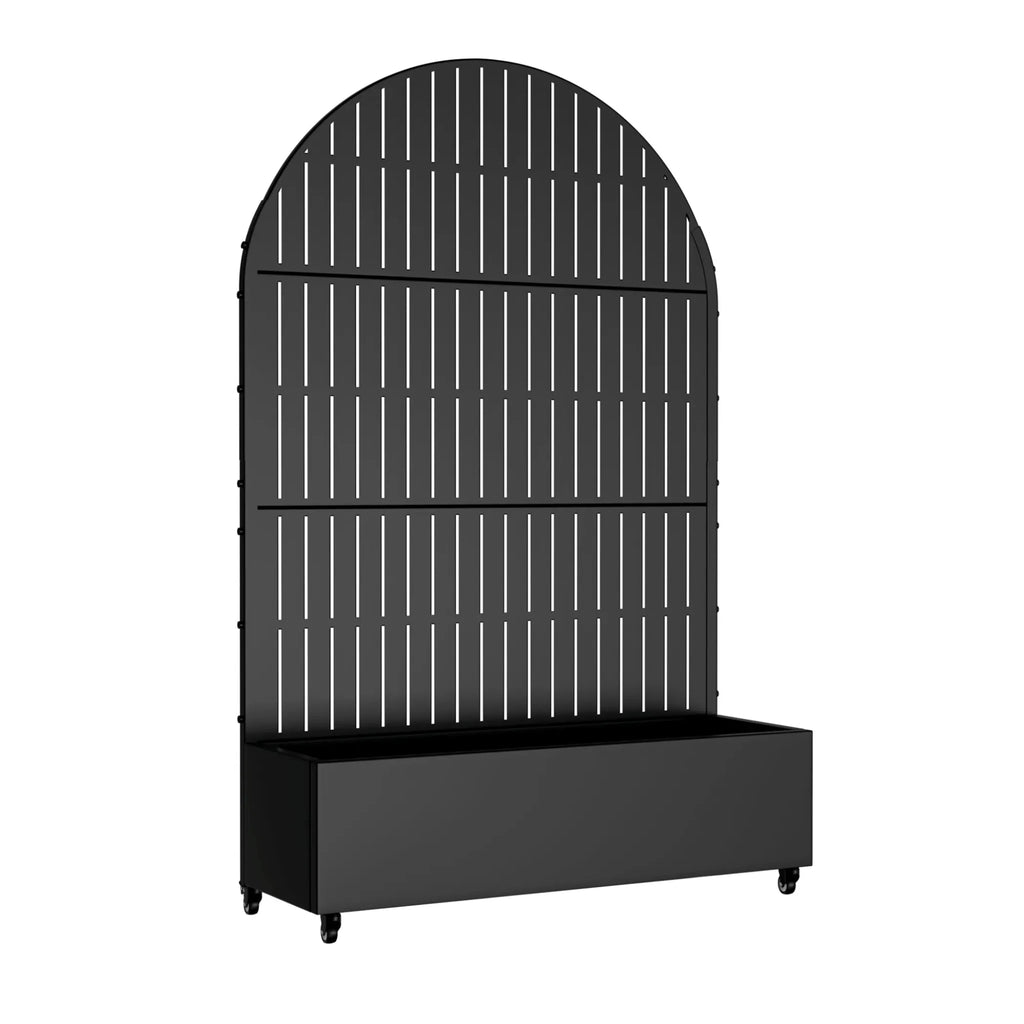 47" Black Metal Indoor Outdoor Rectangular Planter Box - Garden Gets