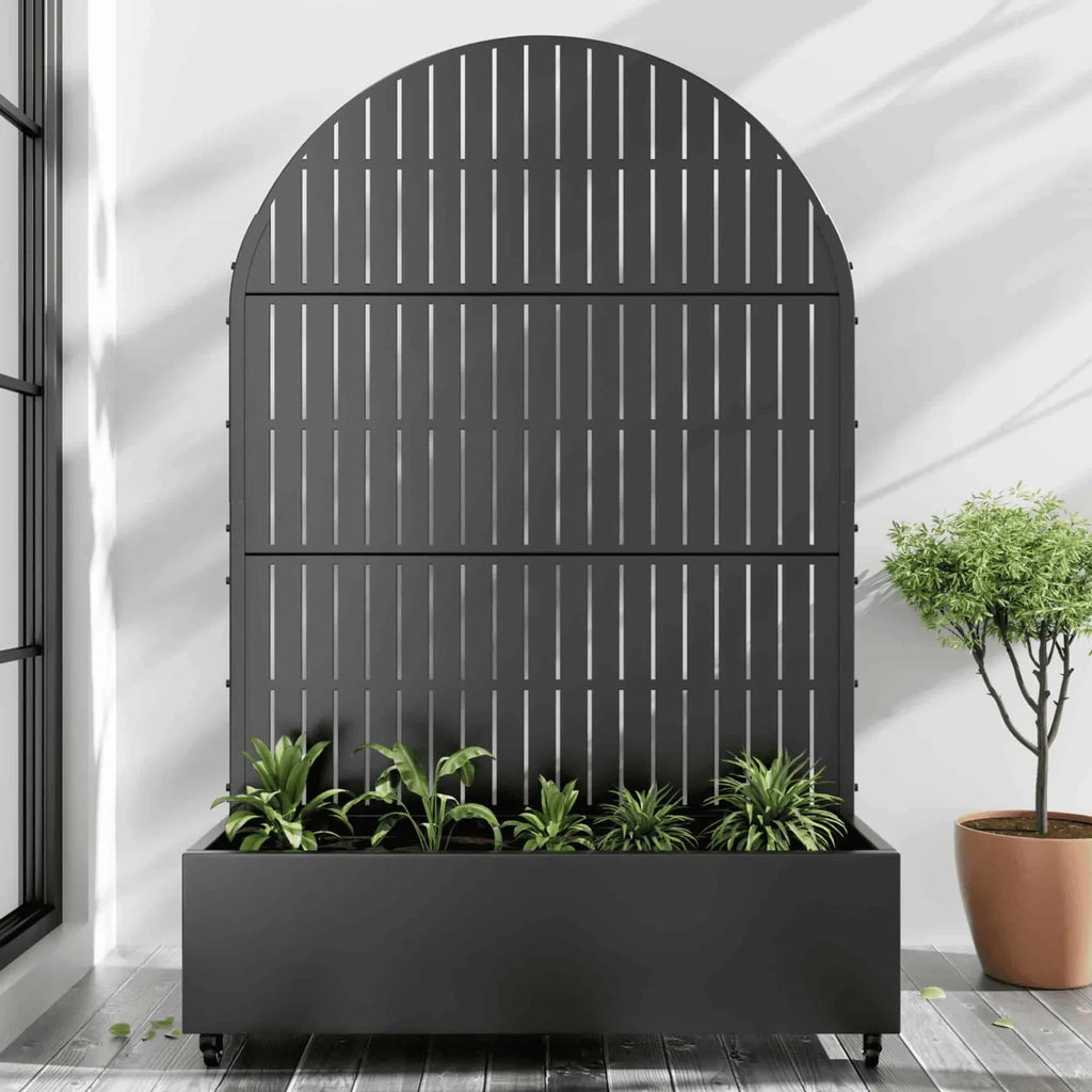 47" Black Metal Indoor Outdoor Rectangular Planter Box - Garden Gets
