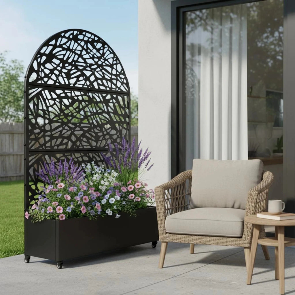 72" X 47" Black Metal Rectangular Planter Box - Garden Gets