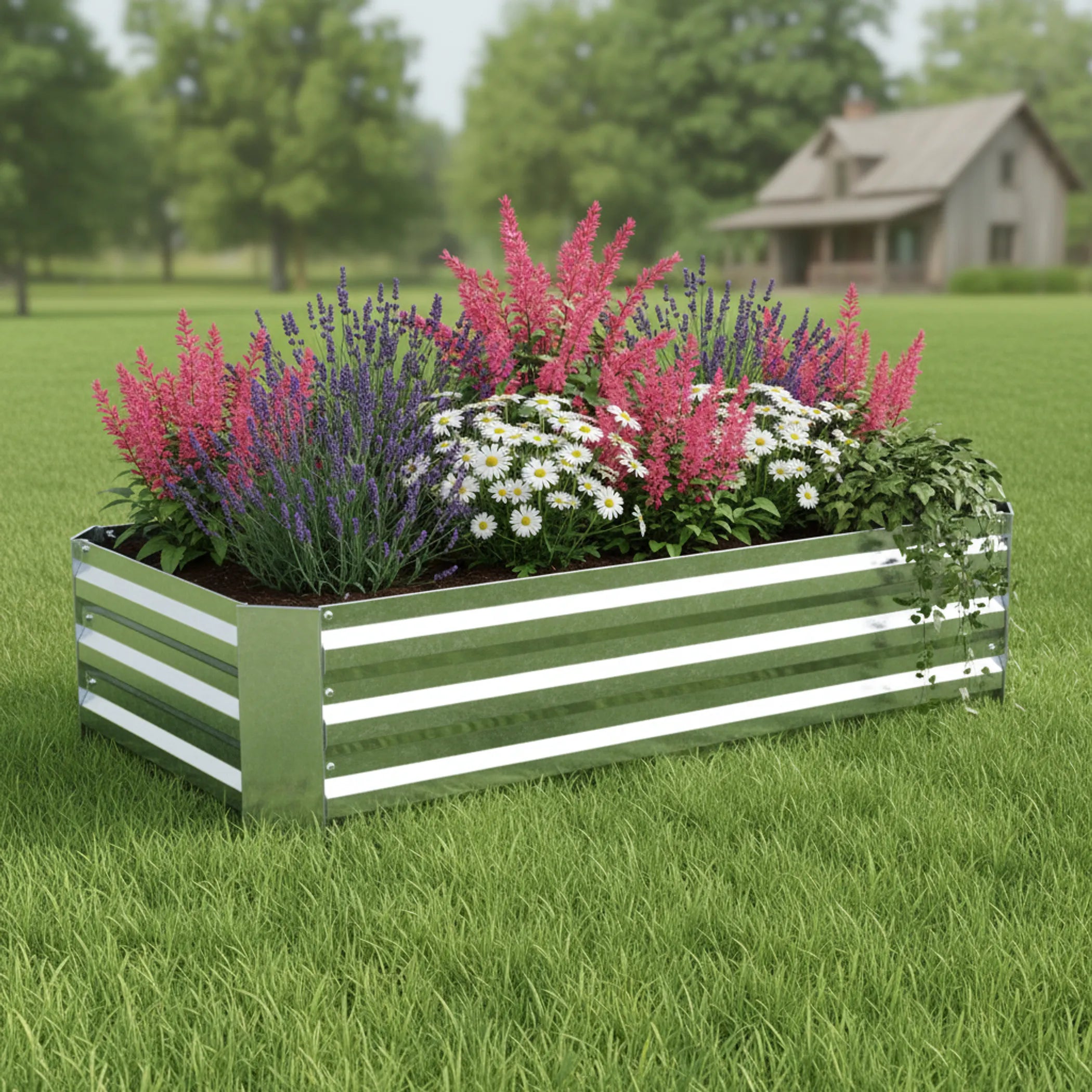 Metal Rectangular Raised Garden Bed