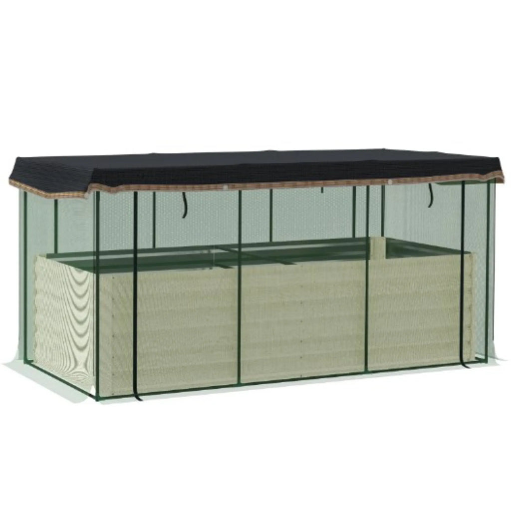 43" X 91" Beige Steel Rectangular Planter Box