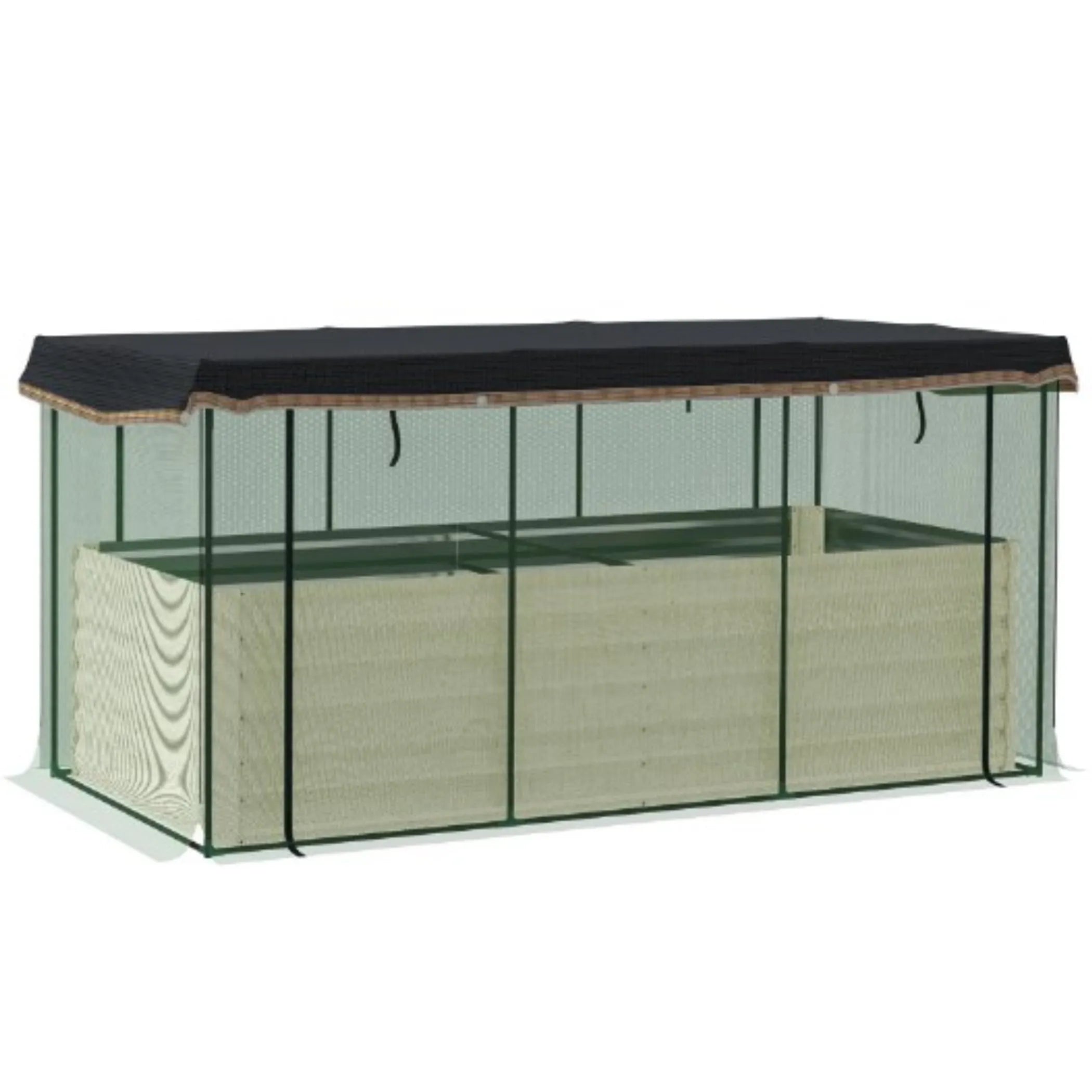 43" X 91" Beige Steel Rectangular Planter Box