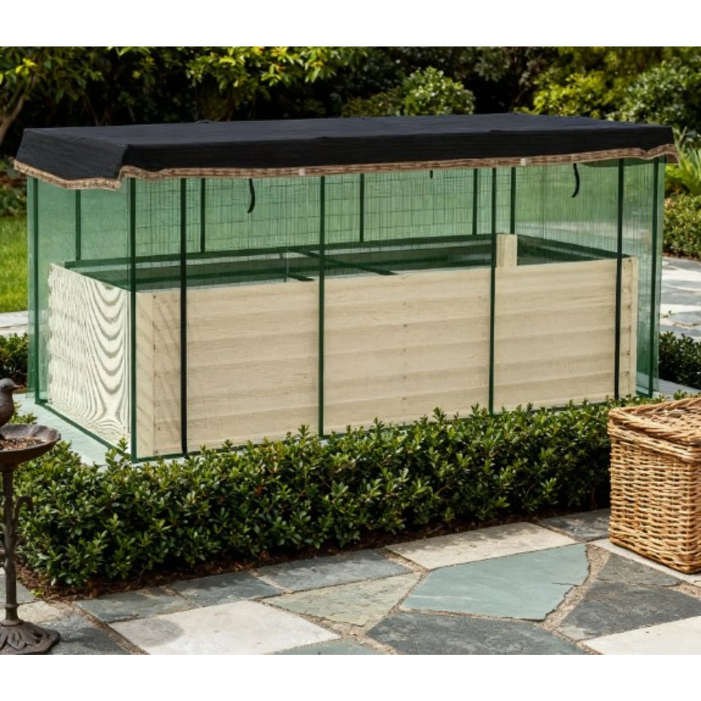 43" X 91" Beige Steel Rectangular Planter Box