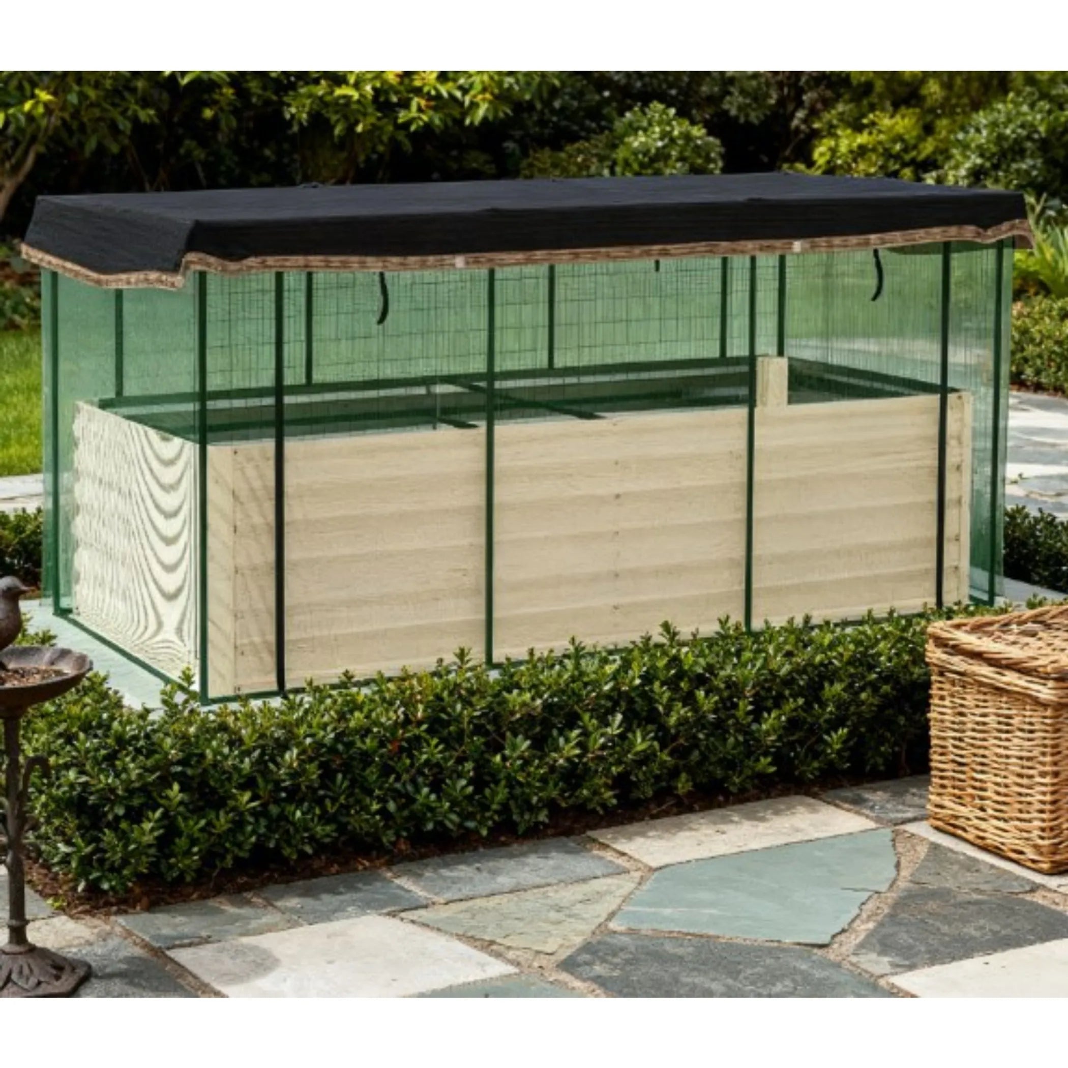 43" X 91" Beige Steel Rectangular Planter Box