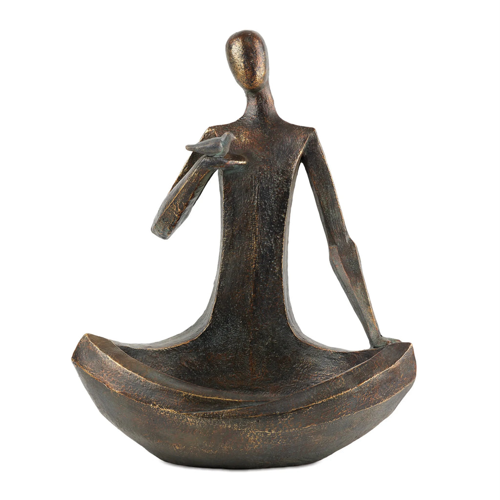 24" Copper Ceramic Outdoor Statue