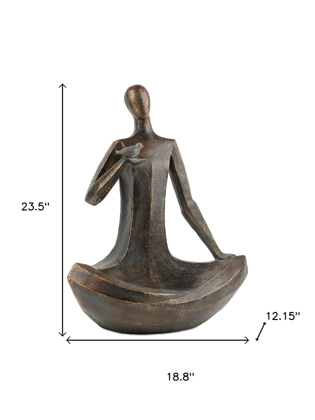 24" Copper Ceramic Outdoor Statue