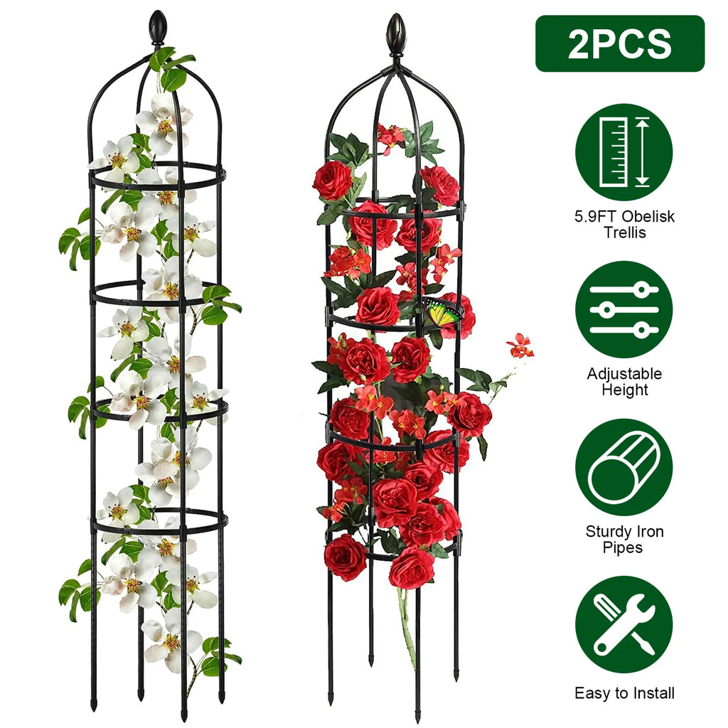 2 Packs Garden Obelisk Trellis 5.9FT Plants