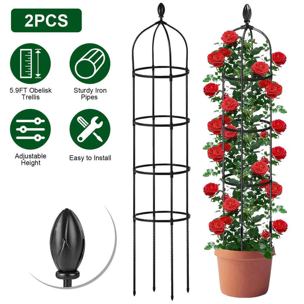 2 Packs Garden Obelisk Trellis 5.9FT Plants