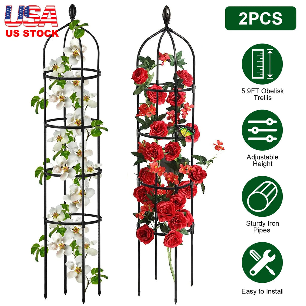 2 Packs Garden Obelisk Trellis 5.9FT Plants