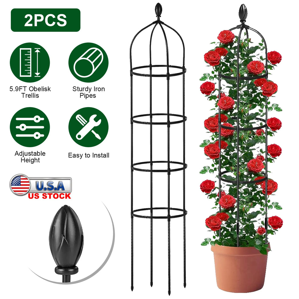 2 Packs Garden Obelisk Trellis 5.9FT Plants