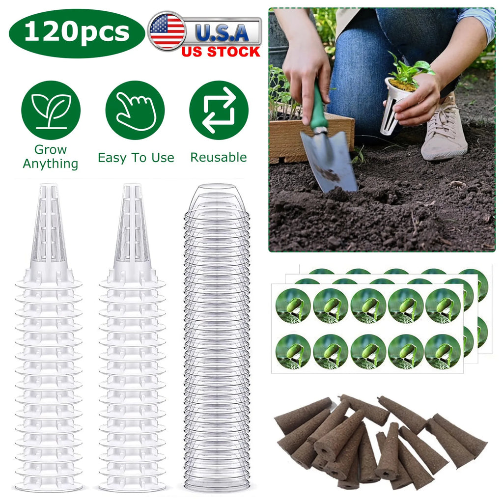 120Pcs Seed Pod Kit Hydroponic Garden Growing Containers Grow Anything Kit
