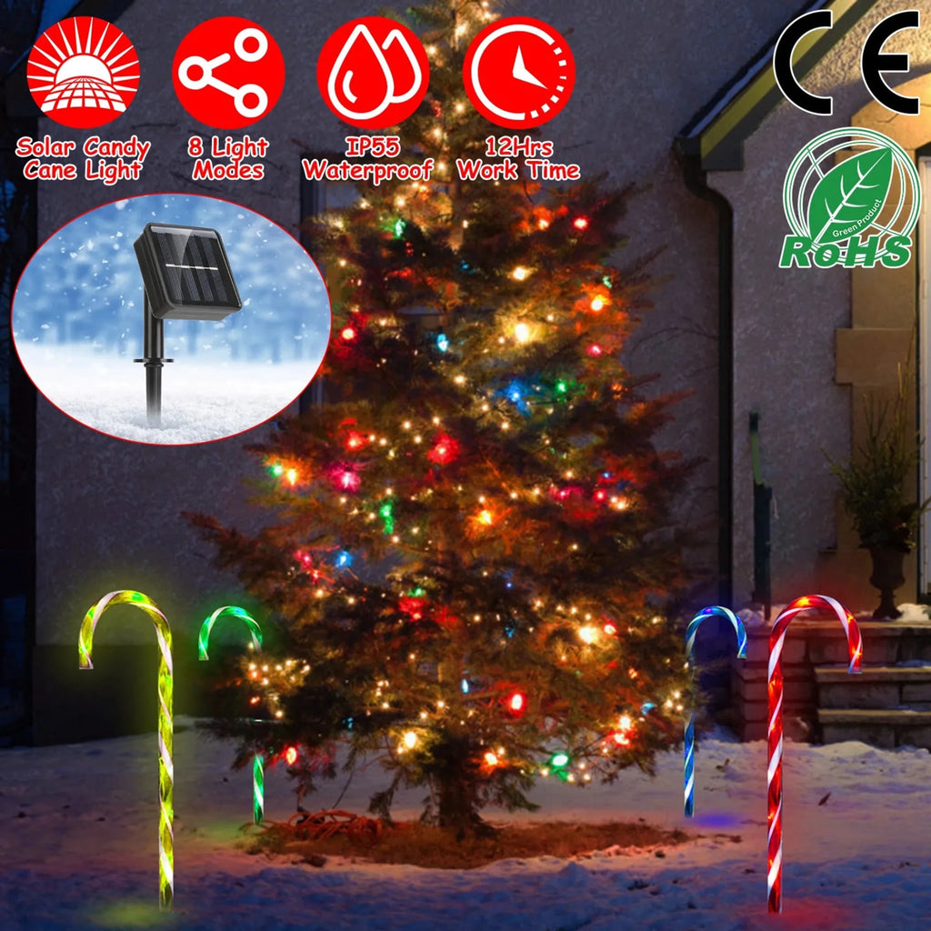 Solar Christmas Candy Cane Light - Garden Gets