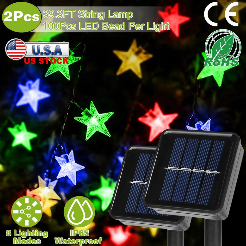 2Pcs Solar Powered String Lights - Garden Gets