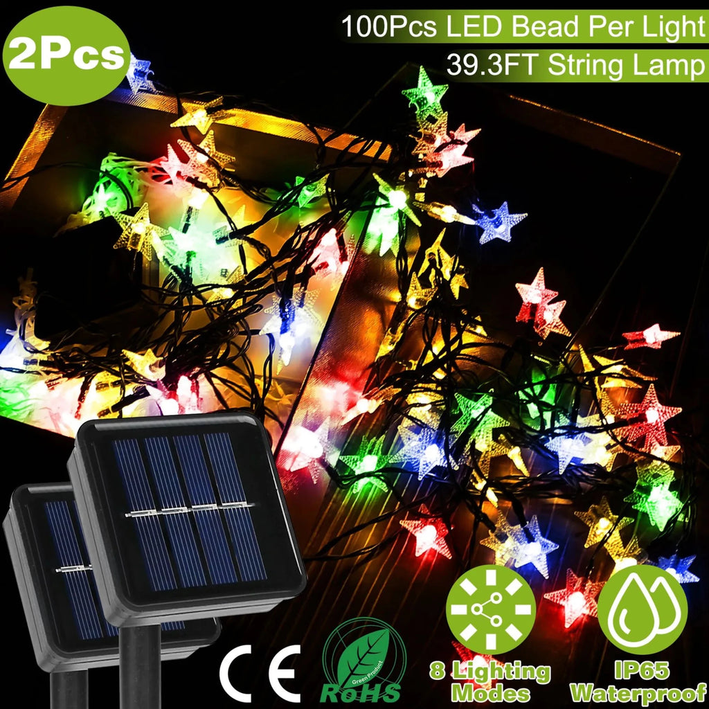 2Pcs Solar Powered String Lights - Garden Gets