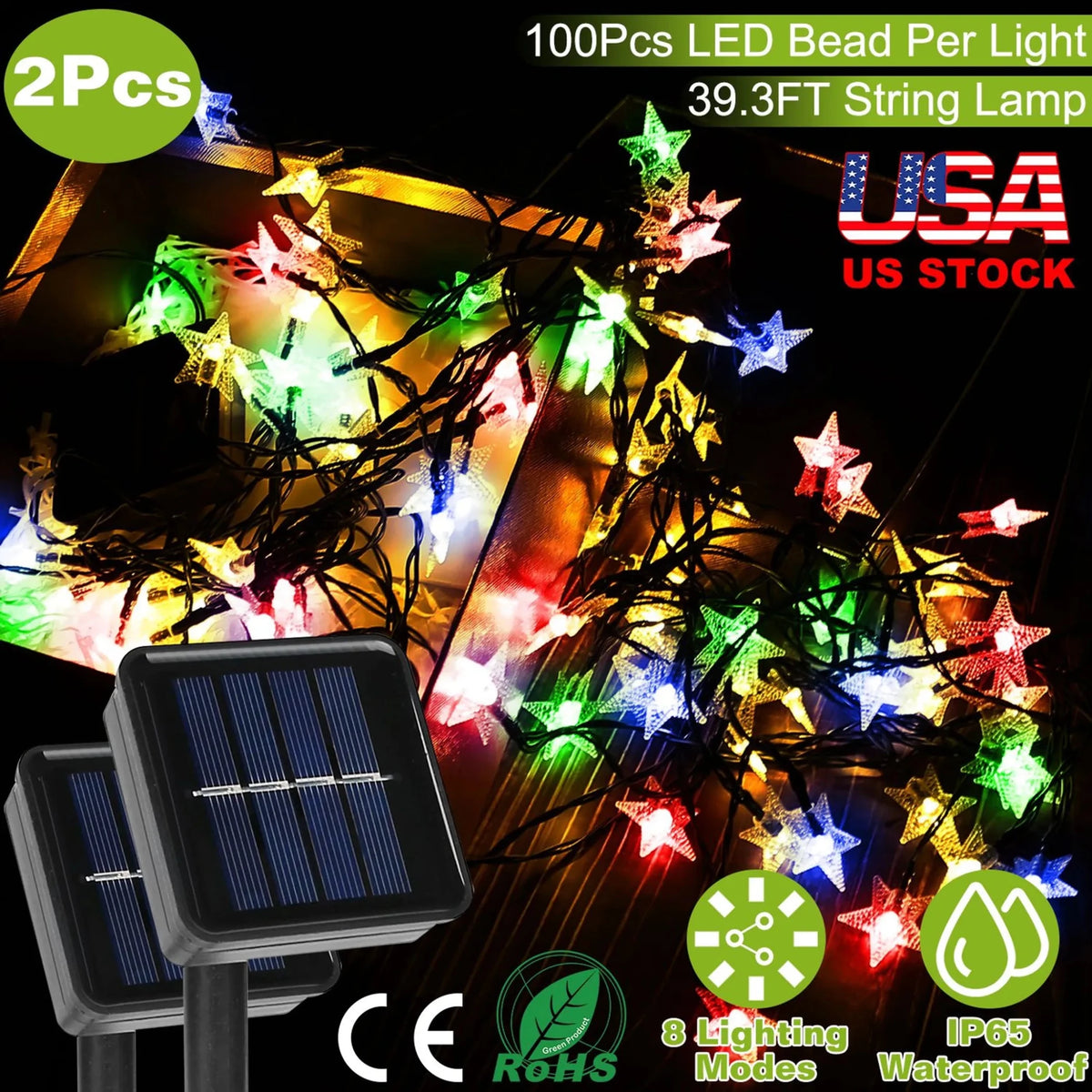 2Pcs Solar Powered String Lights - Garden Gets